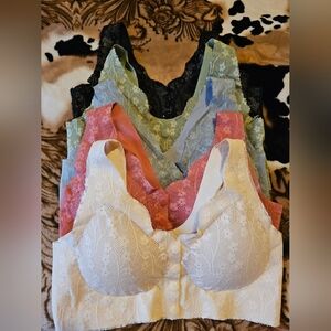 NWOT - Set of 5 Lace Snap Front Bras